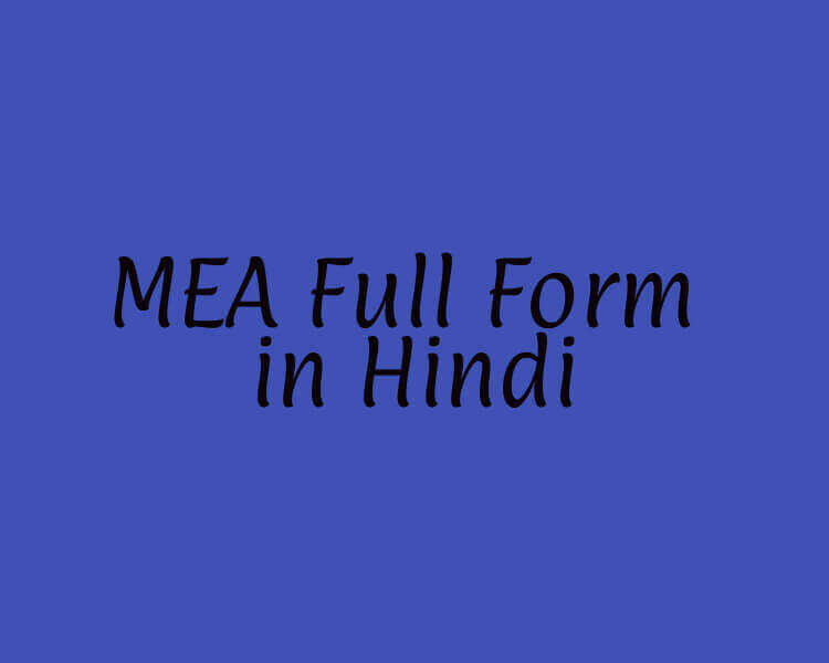 MEA Full Form in Hindi