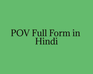 POV Full Form in Hindi