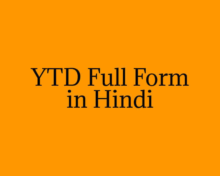 YTD Full Form in Hindi